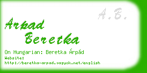arpad beretka business card